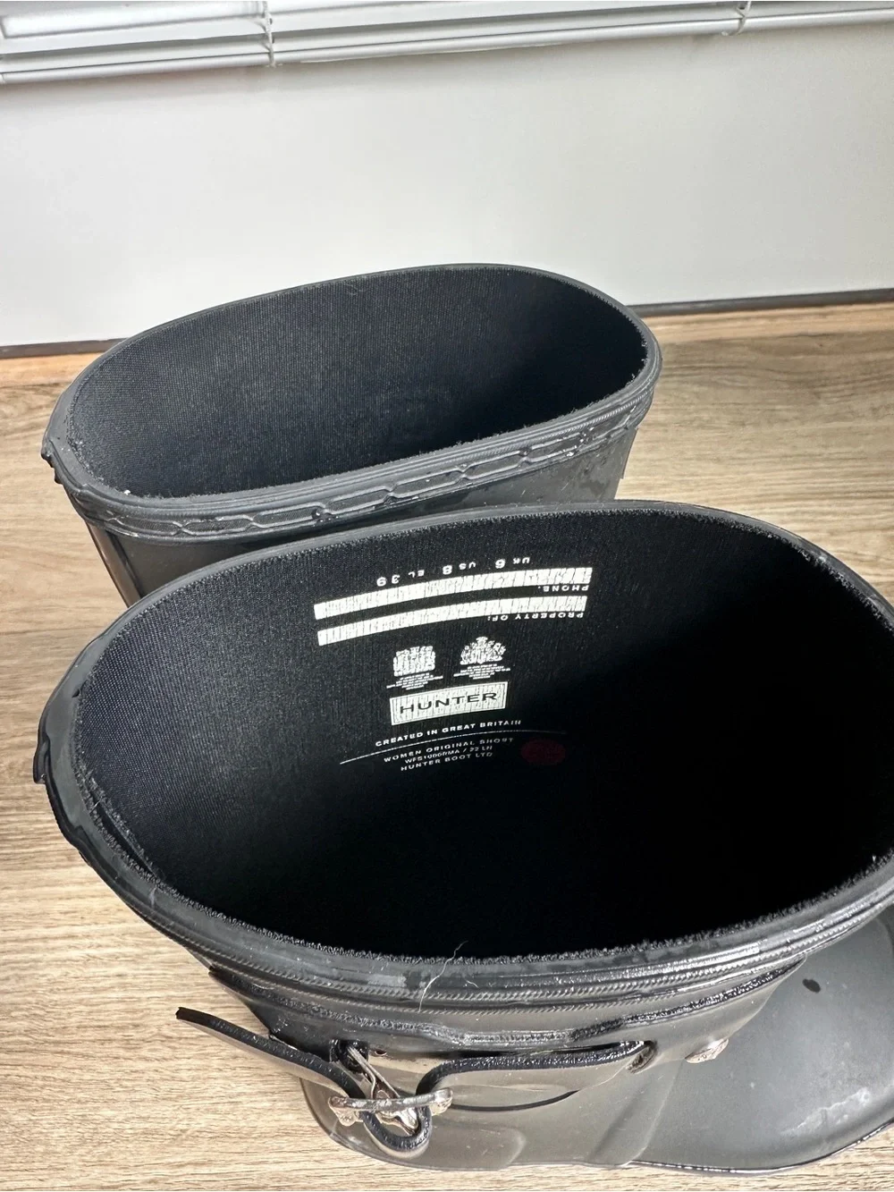 Hunter Black Rain Boots with Red-Trim Logo